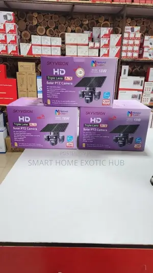 Skyvision Triple Lens HD 12MP Solar PTZ Camera (4G LTE, 18W Panel)