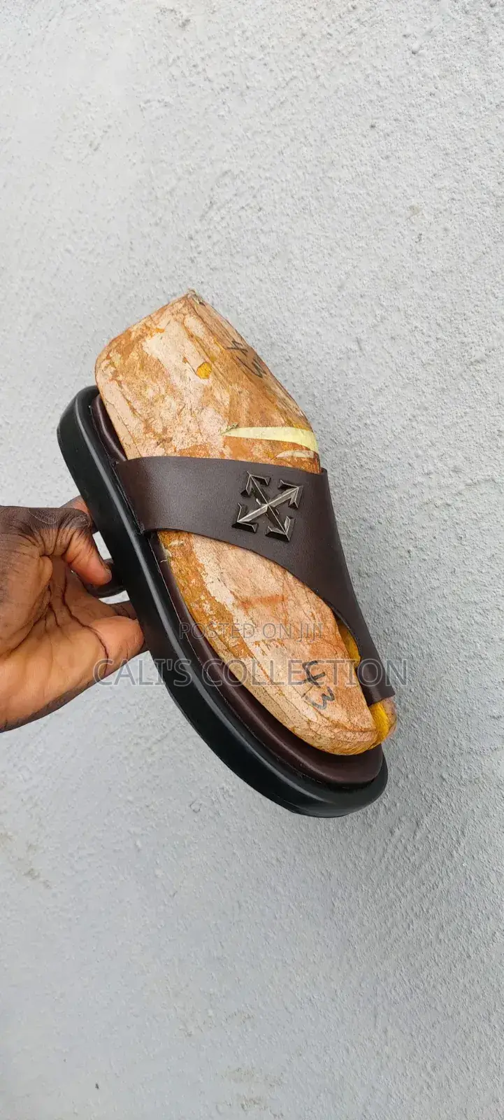 Handmade Male Palm Slippers (Brown)