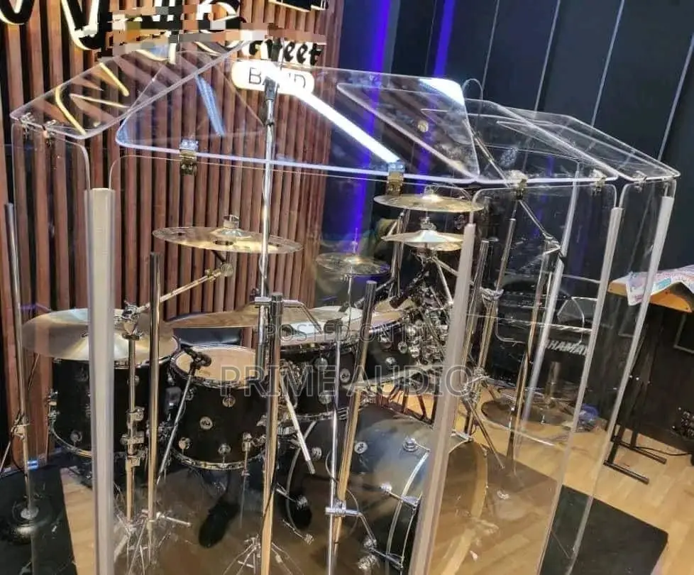 Acrylic Plexiglass Drum Shield With Reflectors 7 Panels by 6feet