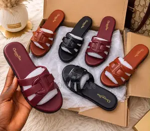 Christian Dior Flat Slides - 3 Luxury Colors - Burgundy Black Brown