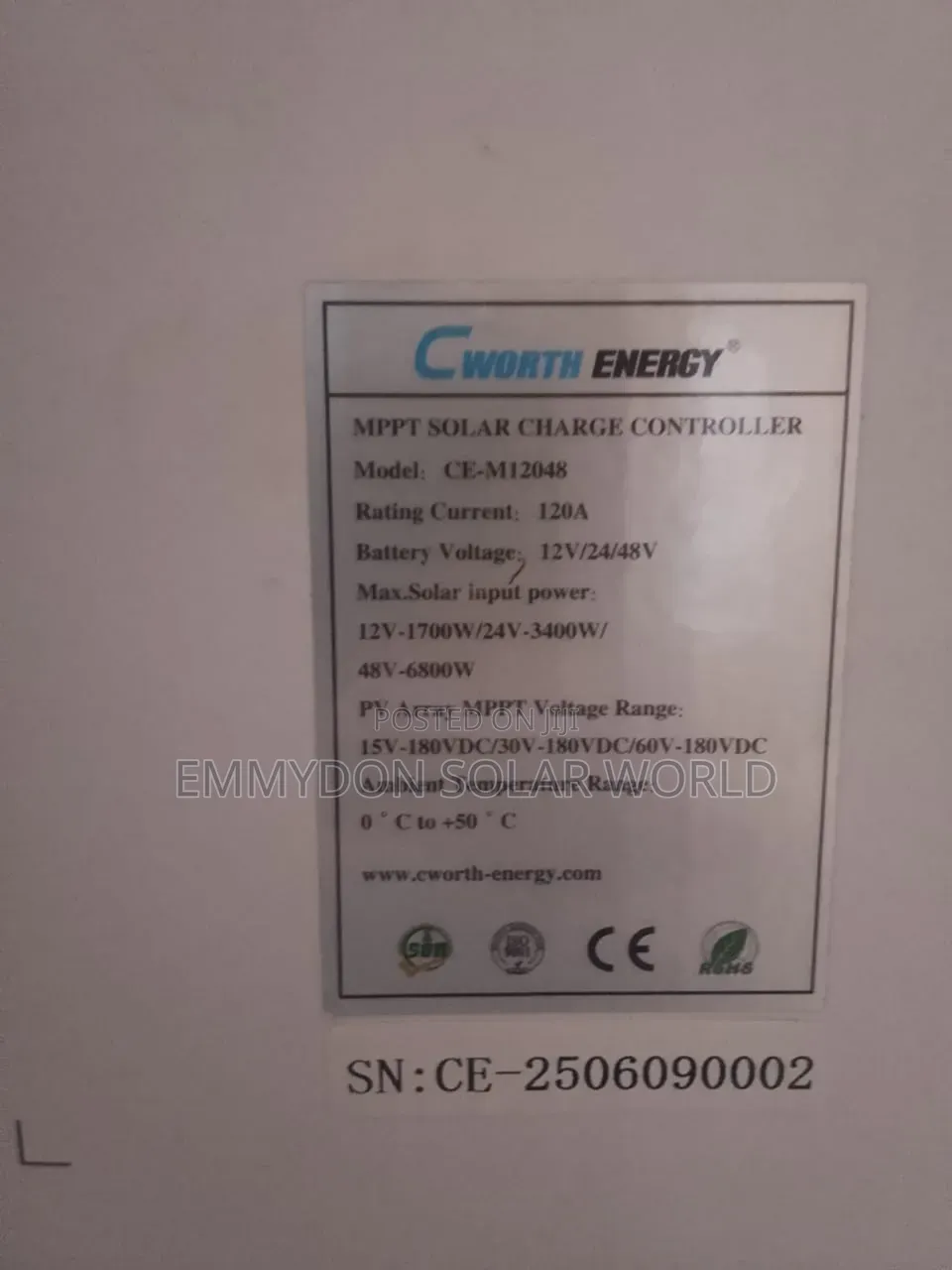 C Worth Solar Charge Controller MPPT 120amps 12v to 48v