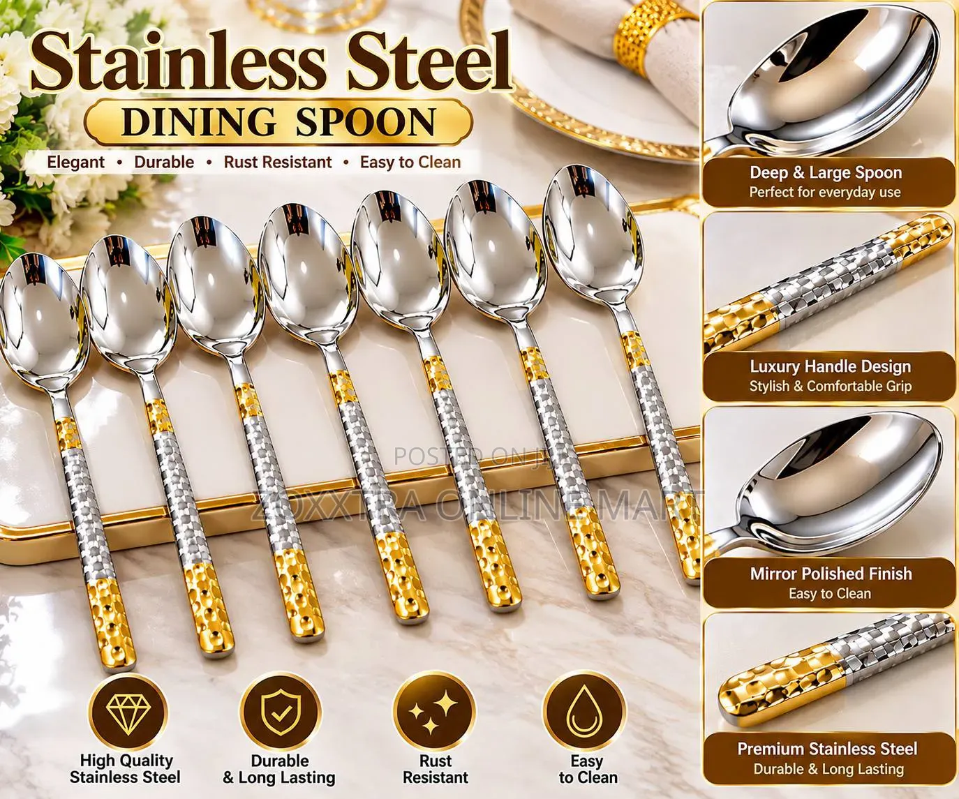 Stainless Steel Dining Spoons Forks