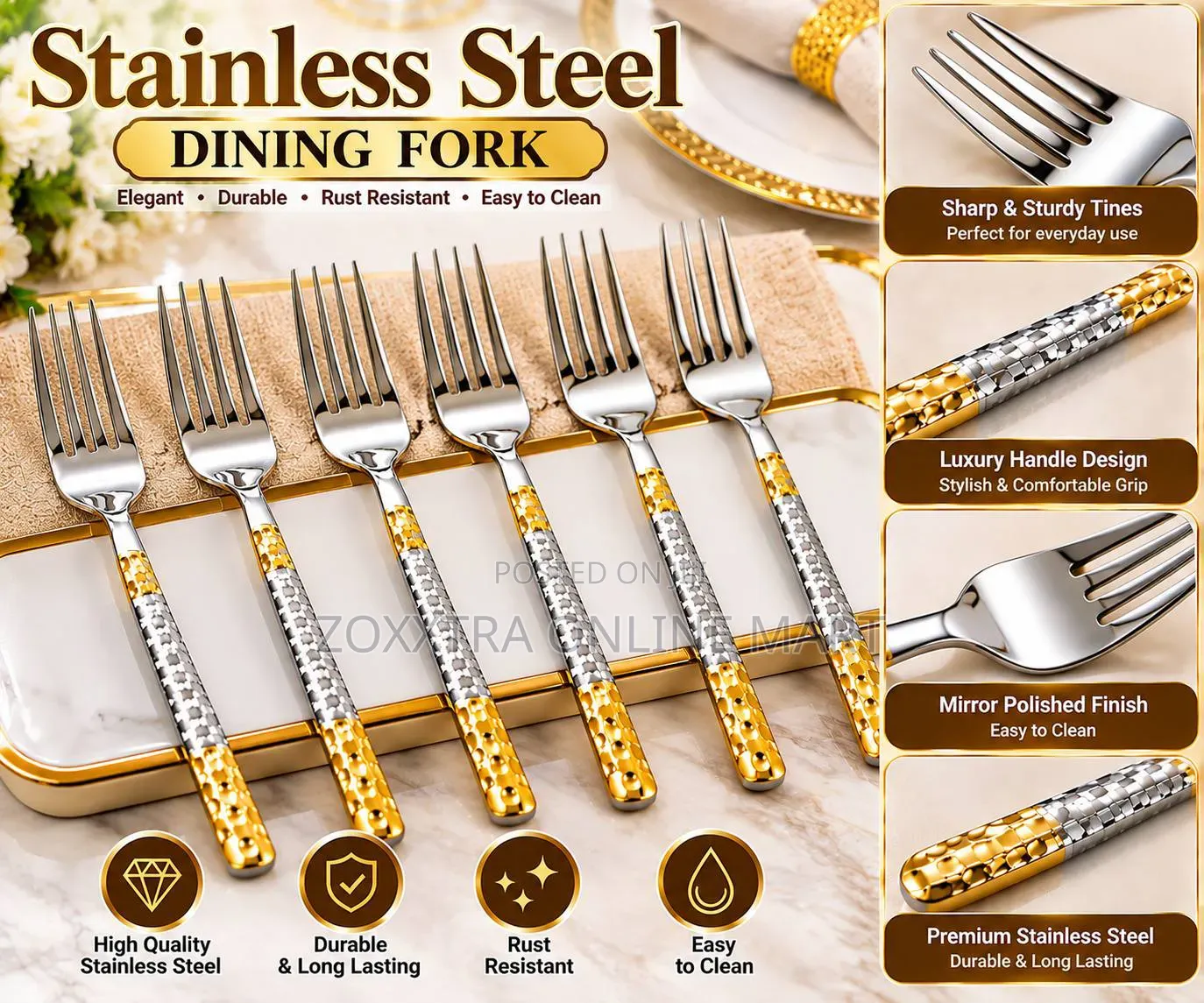 Stainless Steel Dining Spoons Forks