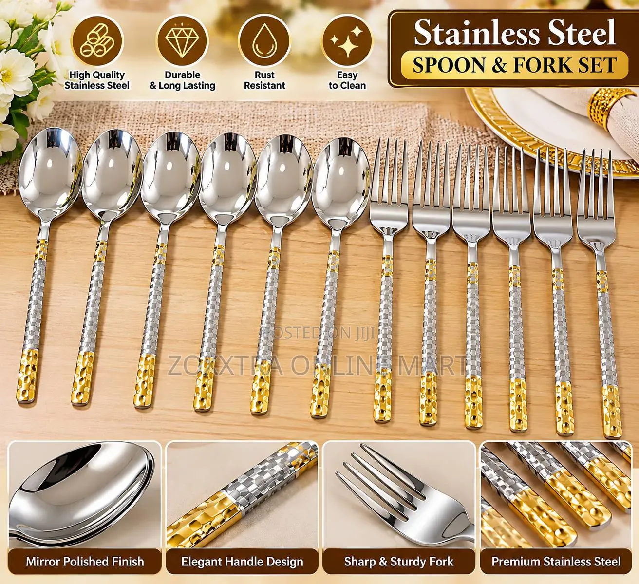 Stainless Steel Dining Spoons Forks