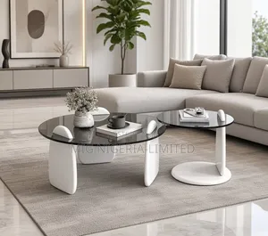 Modern Elegant Glass Centre Table
Wooden Base 2set