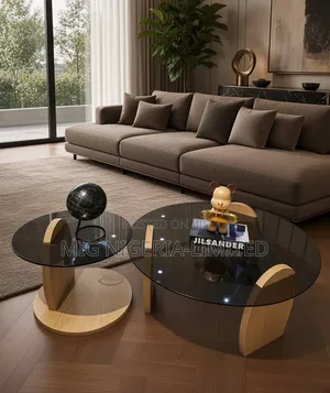 Modern Elegant Glass Centre Table
Wooden Base 2set