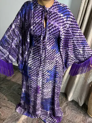 Bubu Gown With Fringes Purple Color