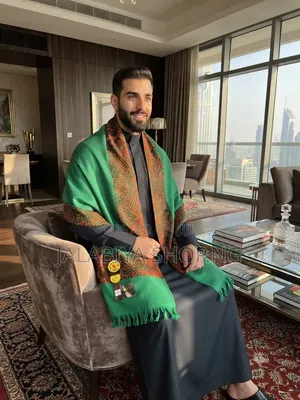 Kashmiri Islamic Shawl, Known as a Karbalai Shawl, Hirami, or Rumaal