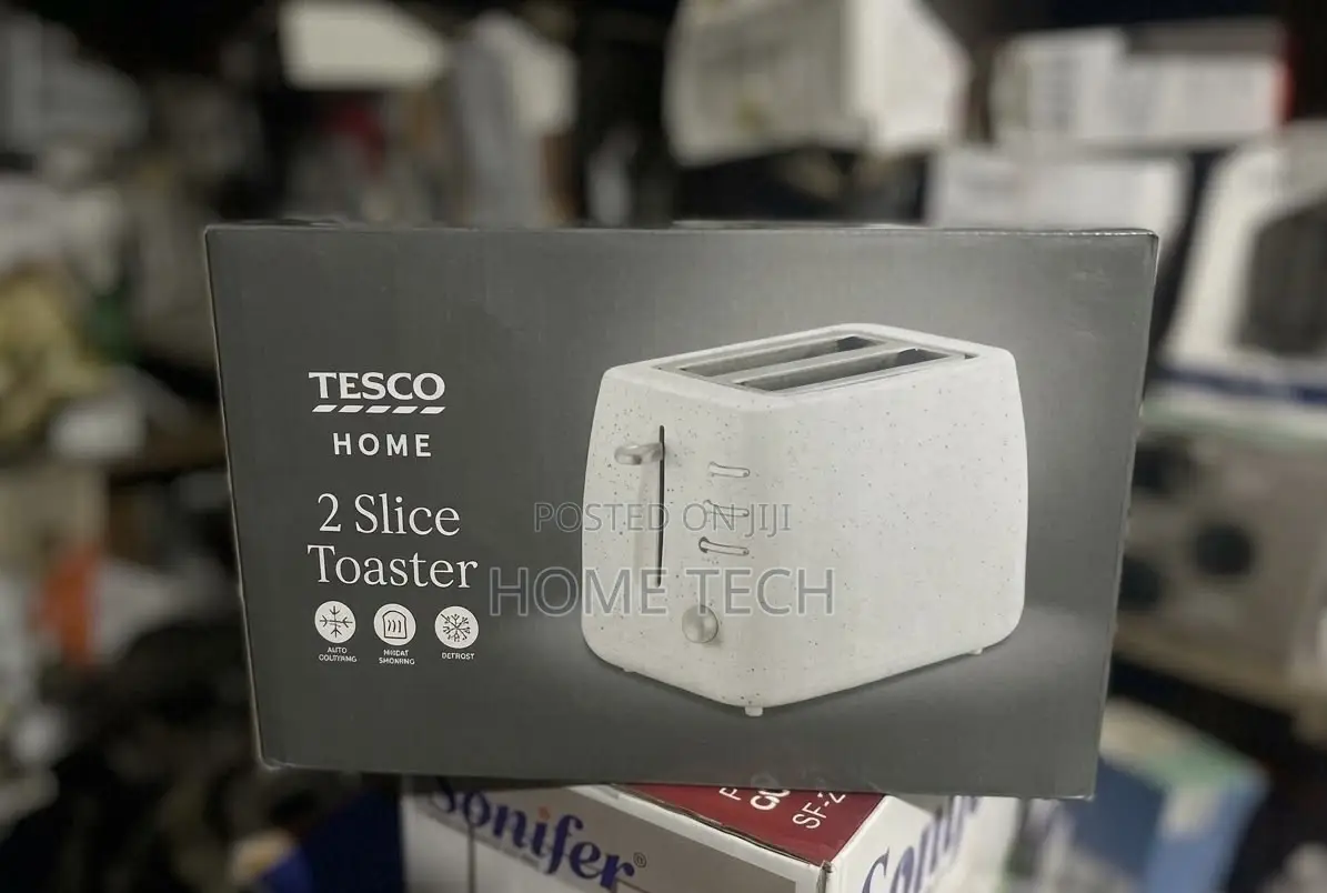 TESCO HOME 2-Slice Pop-Up Bread Toaster With Reheat Defrost Function