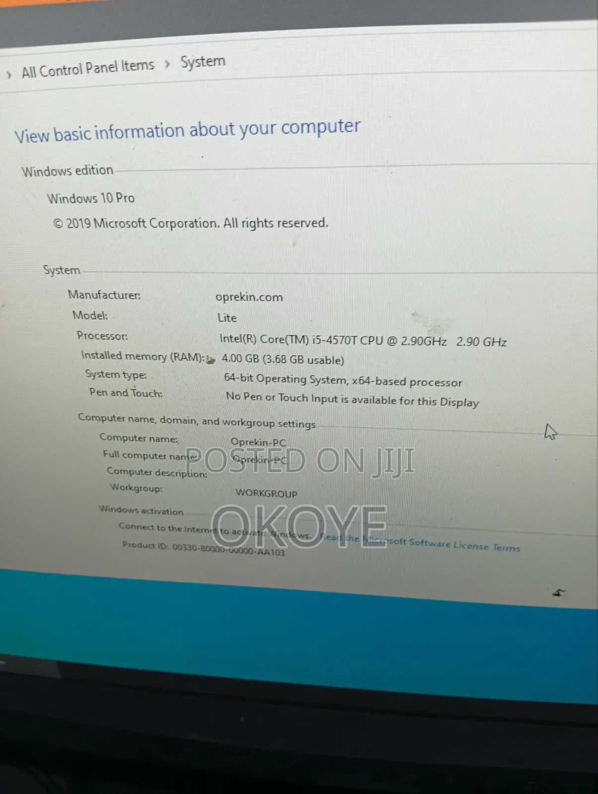 Desktop Computer 4GB Intel Core i5 HDD 500GB