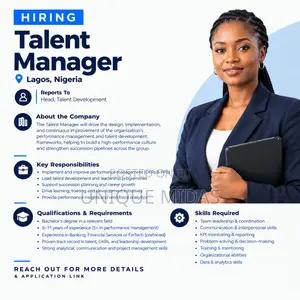 HIRING: Talent Manager (Lagos)