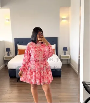 Floral Chiffon Mini Gown Classy Short Dress