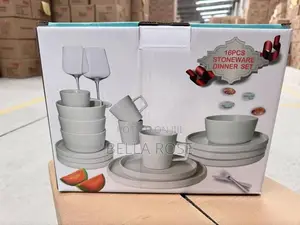 16 Pieces Dinner Set White Black