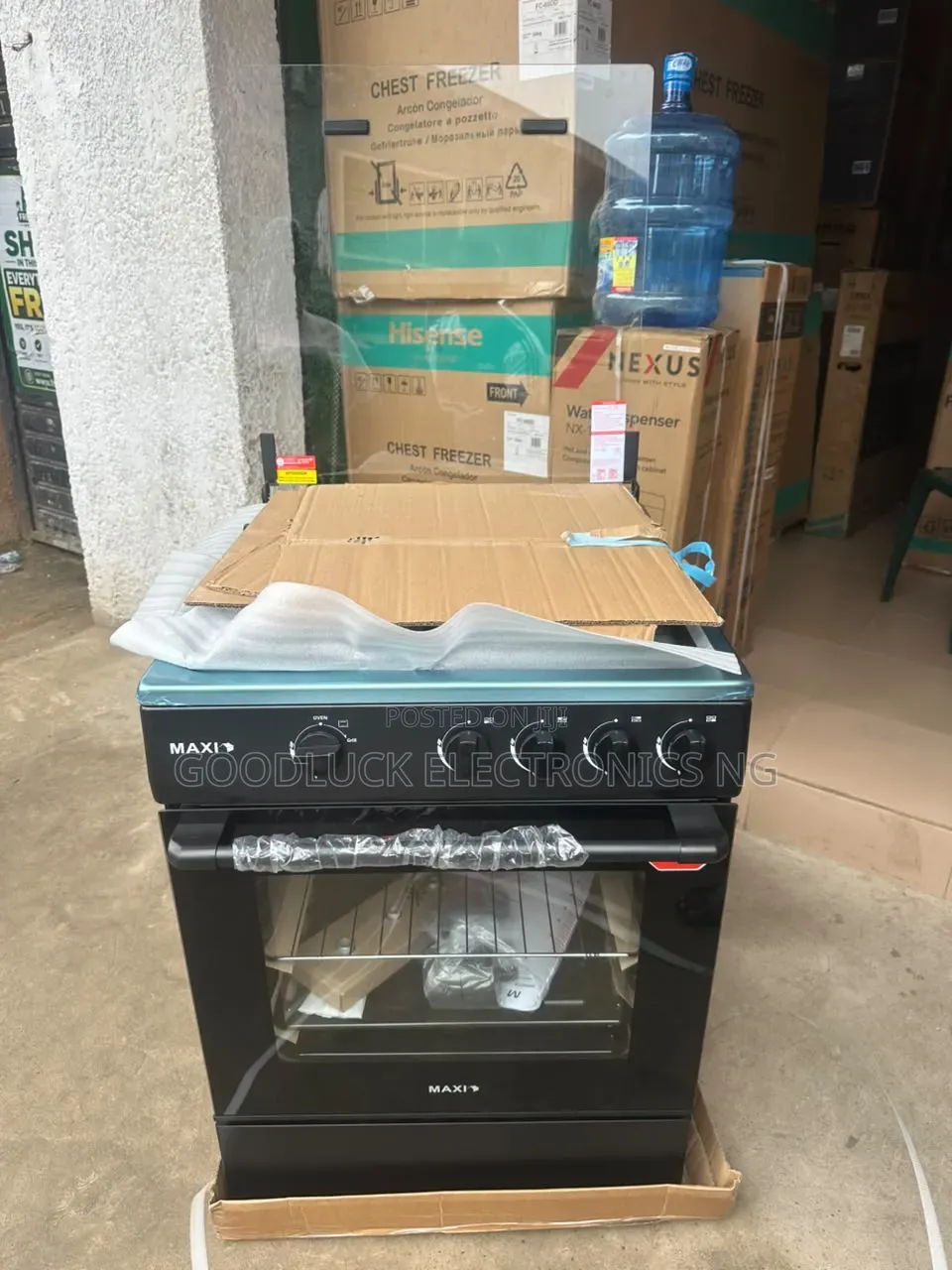 MAXI 60×60 Cm 4-Burner Standing Gas Cooker +Oven