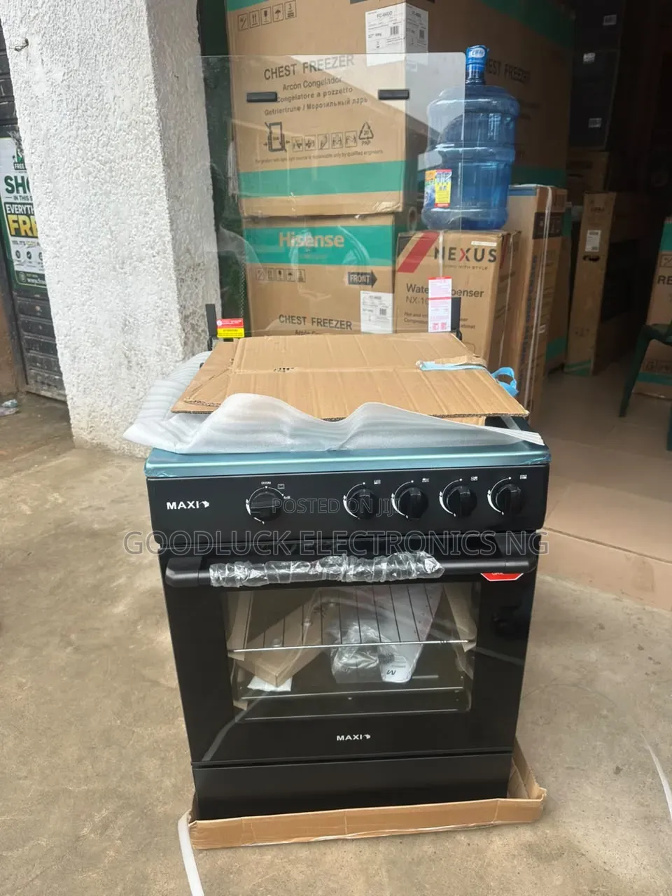 MAXI 60×60 Cm 4-Burner Standing Gas Cooker +Oven