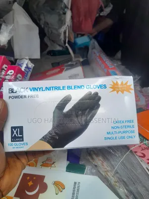 Black Vinyl/Nitrile Blend Gloves-Powder & Latex Free (100 PCS Box) -XL