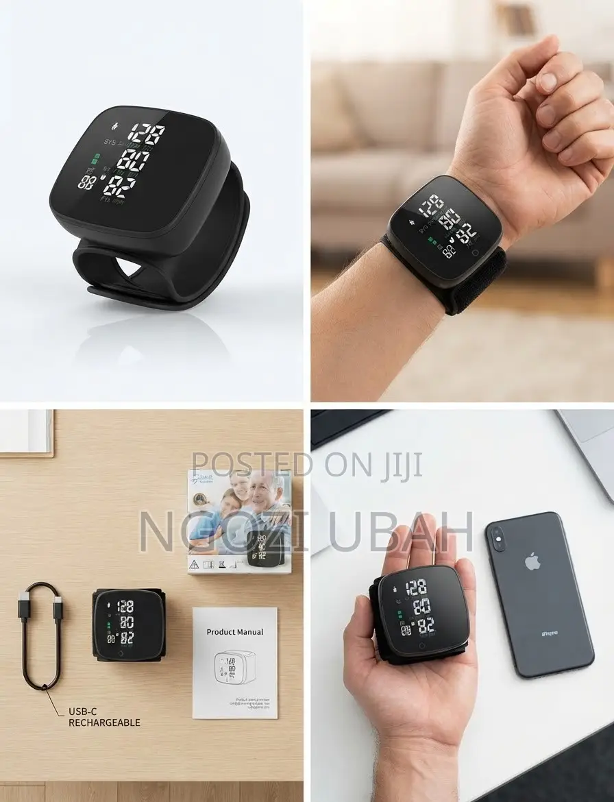 Digital Automatic Wrist Blood Pressure Monitor - USB Rechargeable