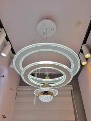 Luxury 3 Ring LED Chandelier | Modern Gold Ceiling Drop Light