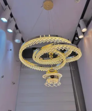 Luxury 3 Ring LED Chandelier | Modern Gold Ceiling Drop Light
