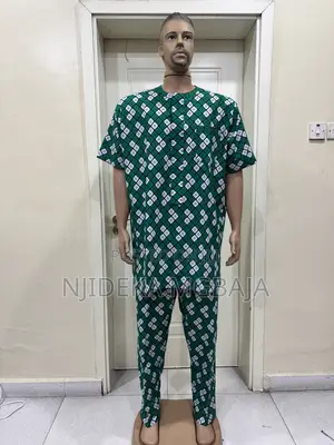 Men's Green Ankara Two-Piece Outfit