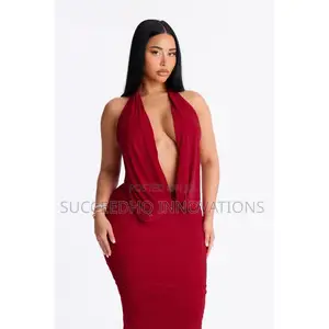 Hilana Draped Cowl Neck Backless Maxi Dress