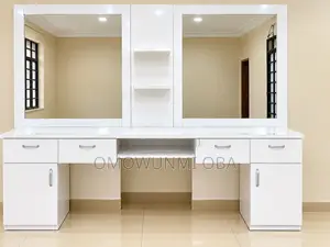 Large Salon Makeup Vanity Mirror Cabinet With Drawers Shelves
