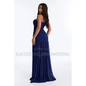 Soft Glam Ruched Mesh Gown