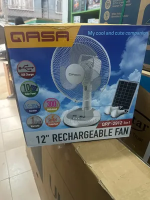 Qasa Solar/Rechargable 12"fan