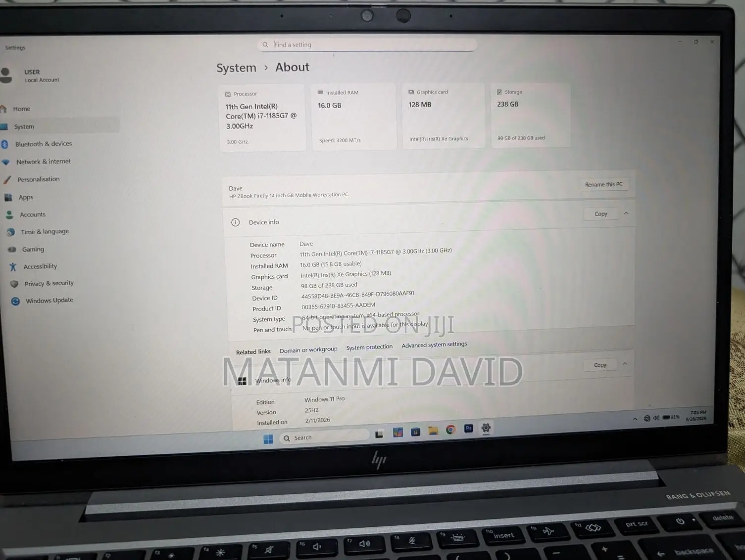 Laptop HP ZBook Firefly G8 16GB Intel Core i7 SSD 256GB