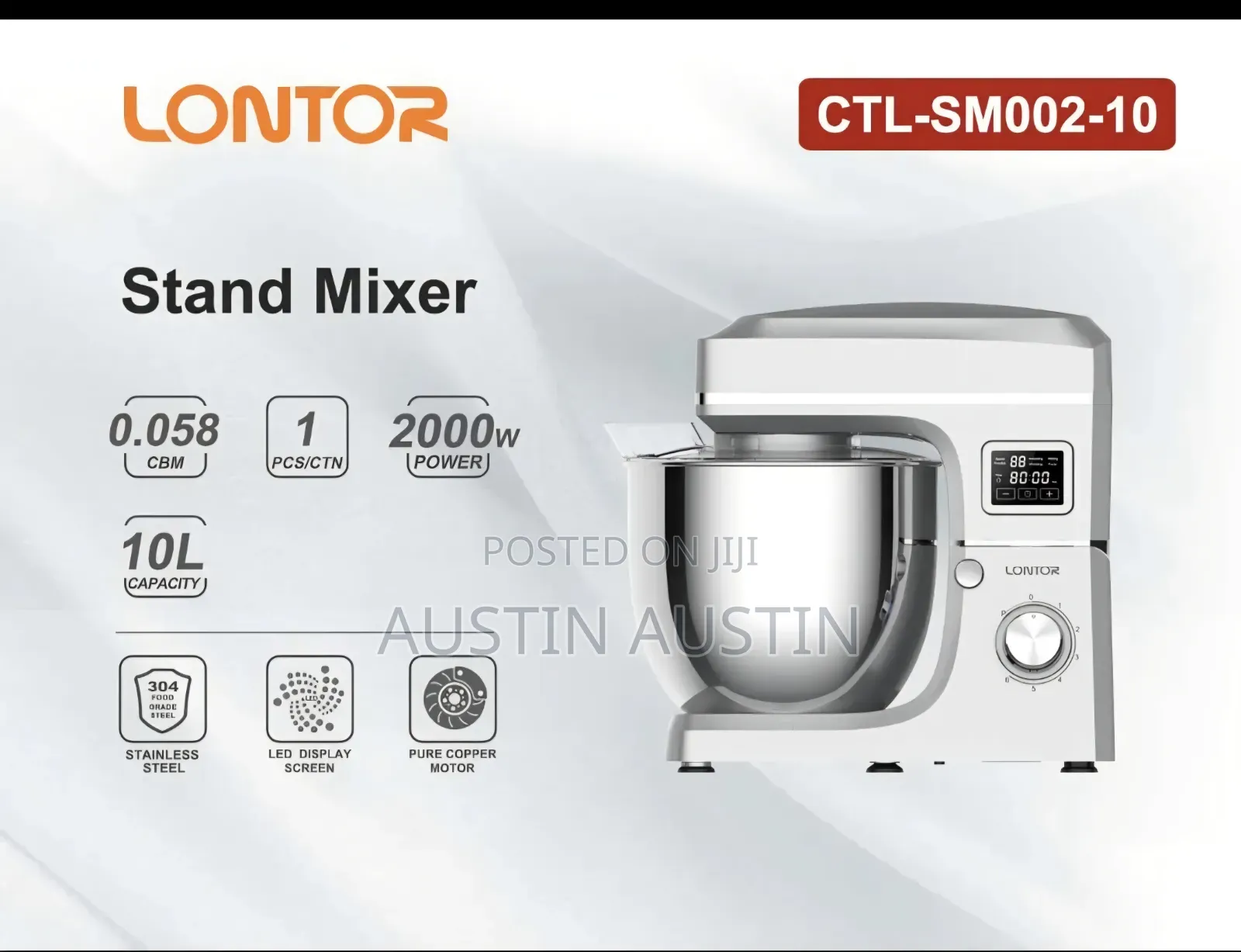 Lontor Cake Flour Mixer 10L With Bowl