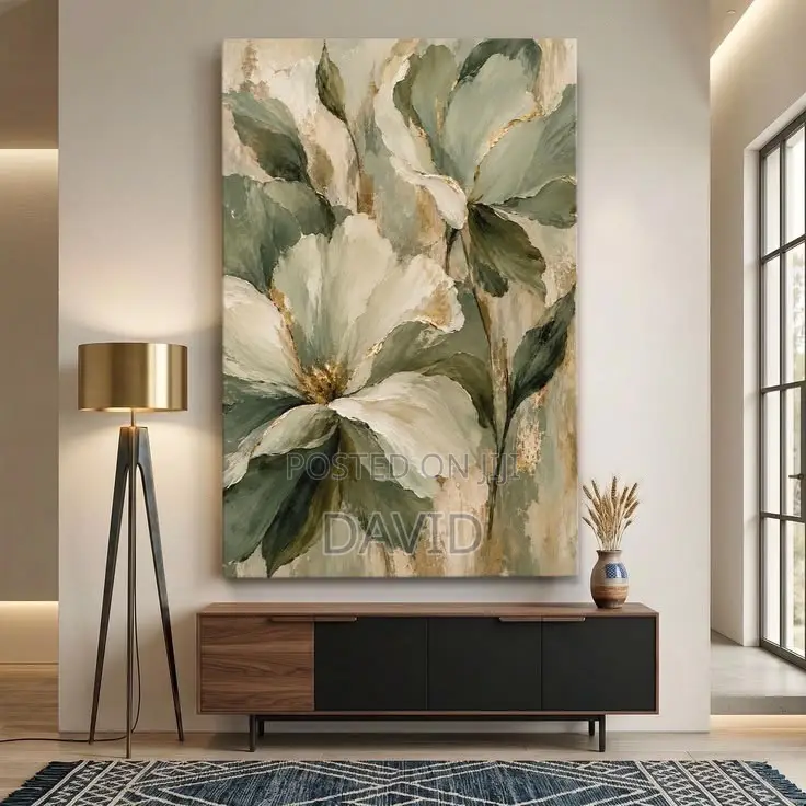 Modern Abstract Geometric Wall Art Neutral Mid Century Canvas Print