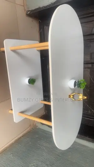 Double Layer Warm White Wooden Top Center Table