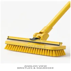 3 - In - 1 Floor Scrub Brush With Squeegee and Bathroom Tile Cleaning