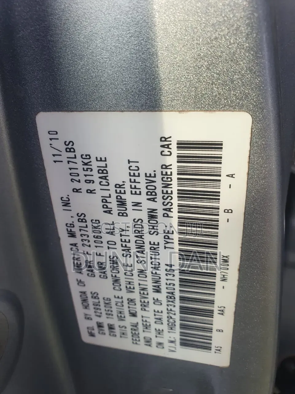 Honda Accord 2011 Silver