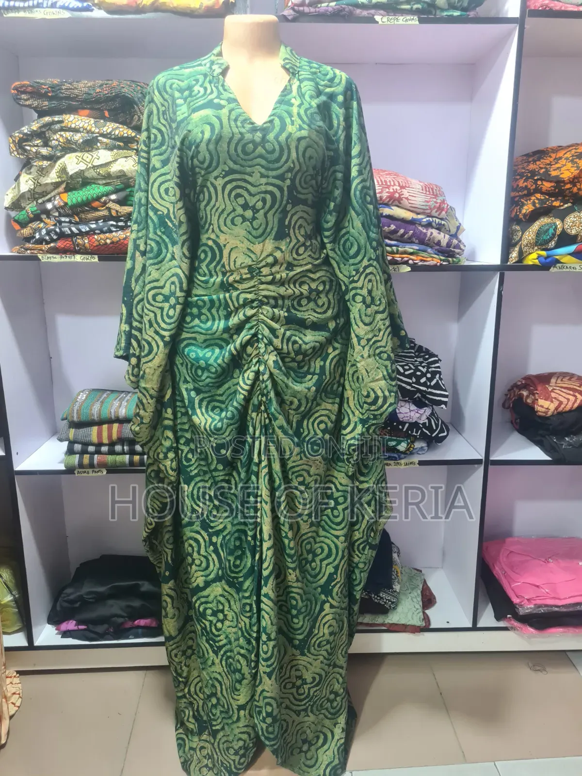 Adire-Crepe Bubu Gown