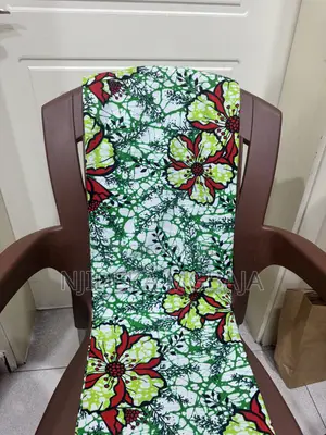 Green, White and Red Floral Ankara Fabric