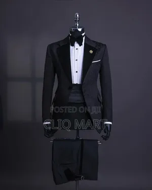 Charcoal Black Tuxedo Suit – Premium Formal Wear With Velvet Details,