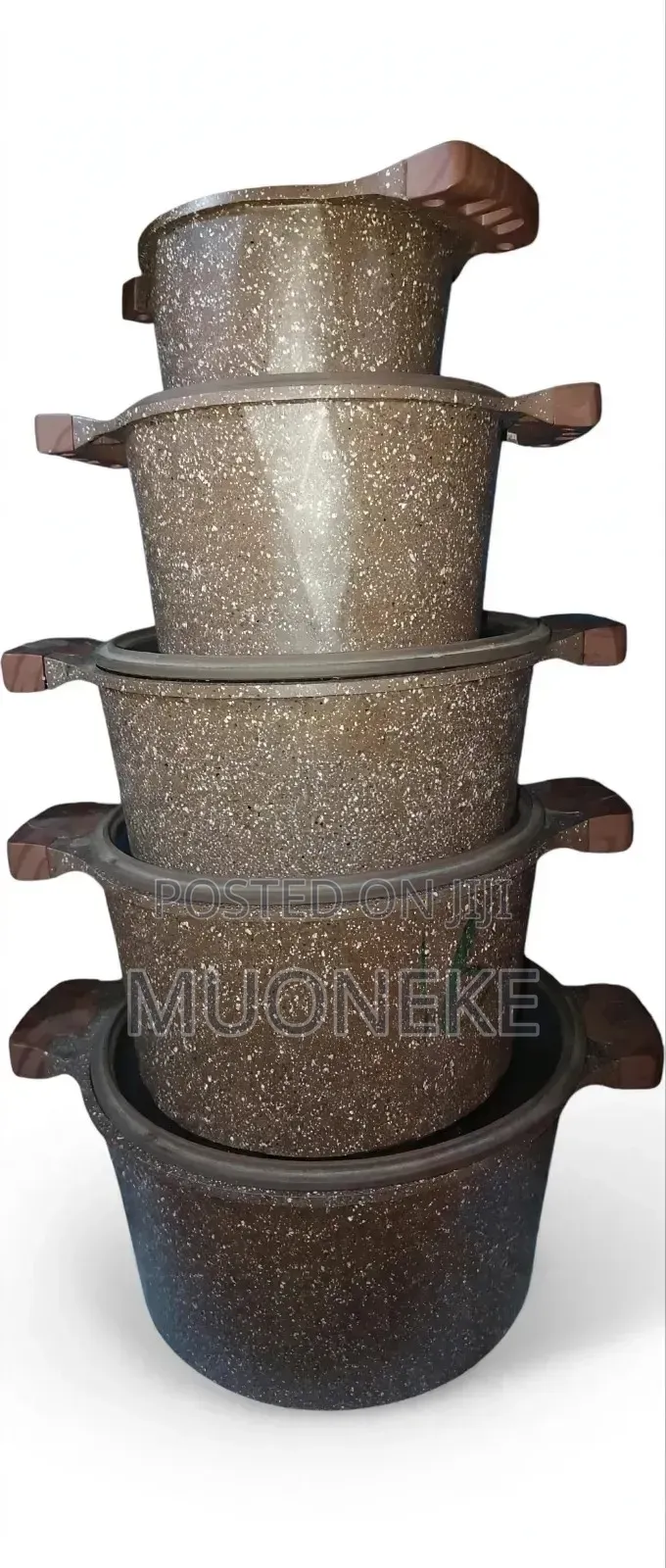 Big Potable Granite Pots by Set. Very Deep and Heavy