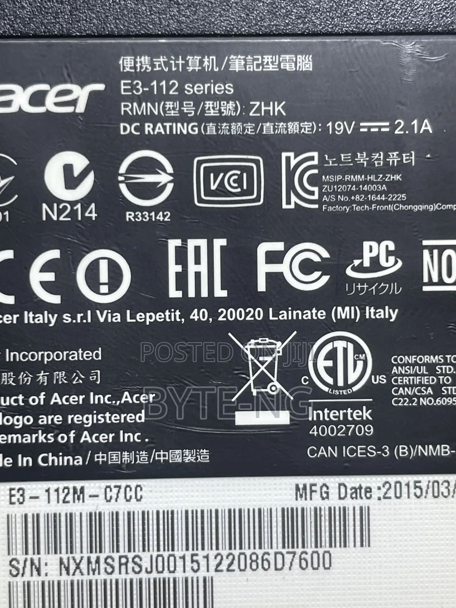 Laptop Acer Aspire E3 112 4GB Intel Pentium HDD 320GB