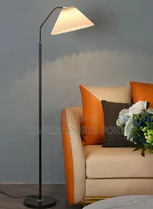 White Pleated Shade Floor Standing Lamp, Soft Warm Ambient Decor Light