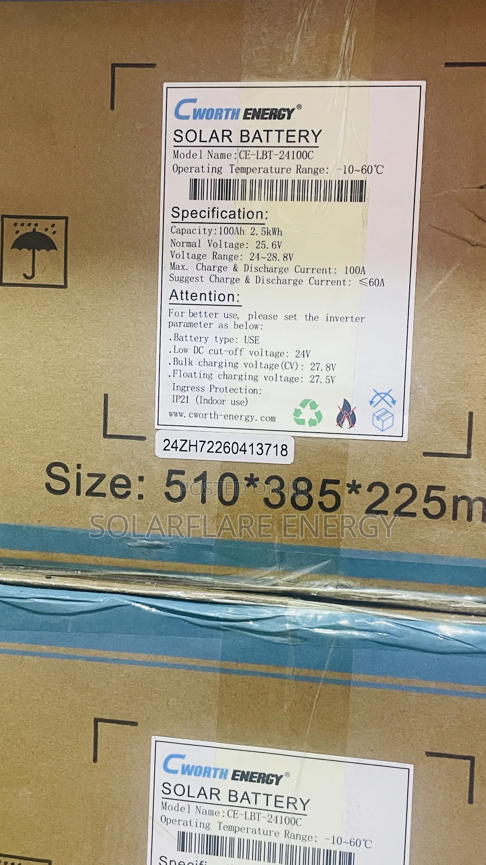 100ah Cworth Energy Lithium Battery