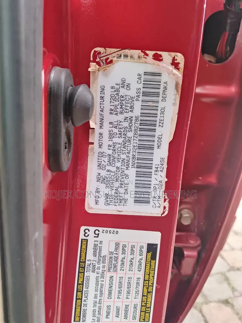 Toyota Corolla LE 2007 Red