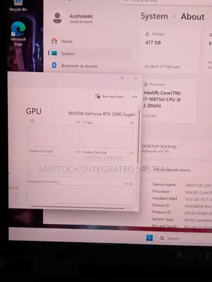 Laptop Dell 32GB Intel Core i7 SSD 512GB