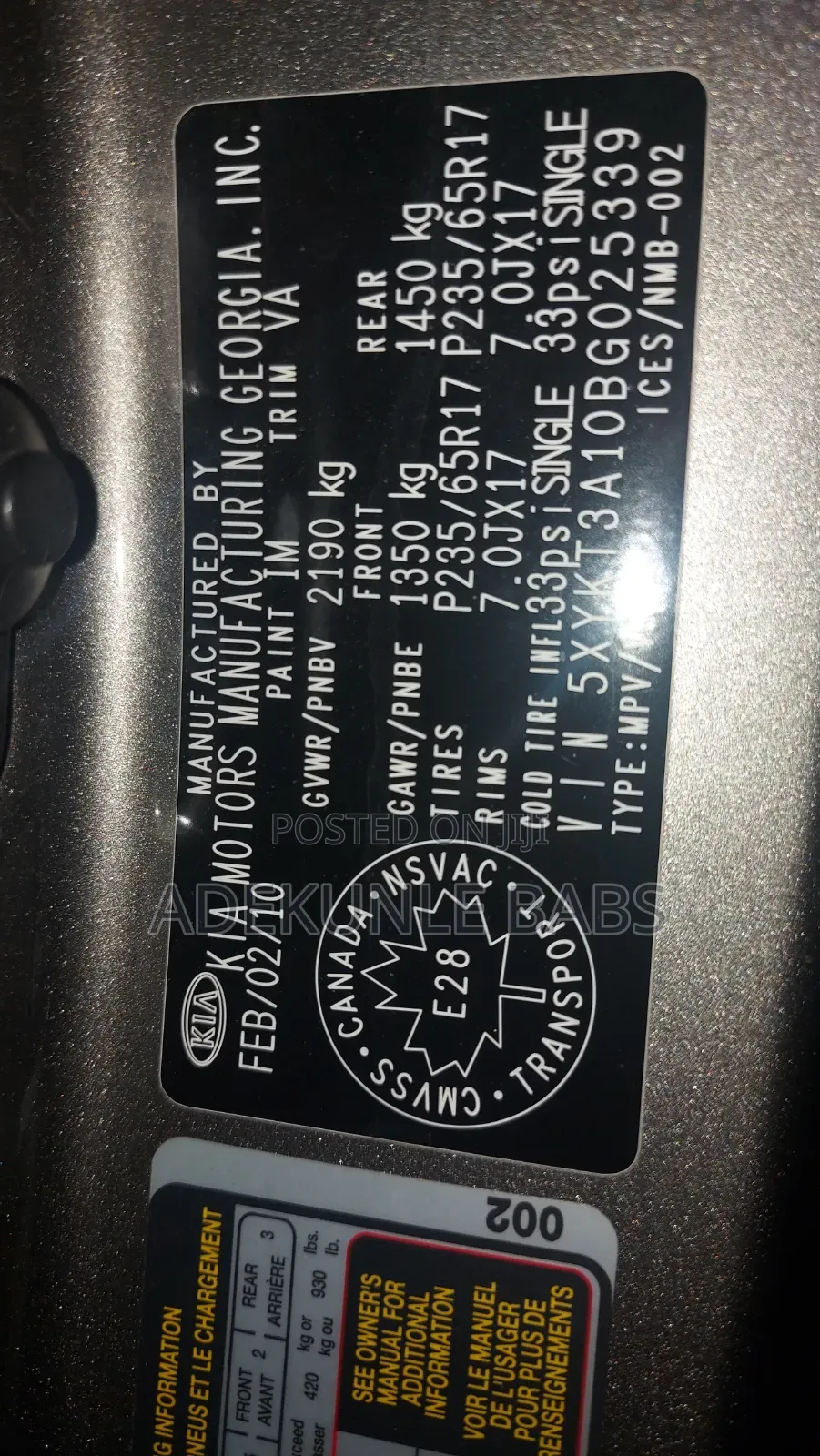 Kia Sorento LX 2011 Gray