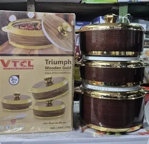 VTCL Triumph Wooden Gold 3pcs Insulated Casserole