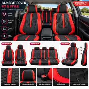 Premium High Quality Black Red Car Seat Covers