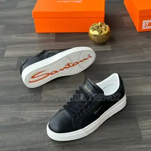 Men Santoni Leather Sneakers