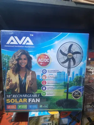 Ava 18”RECHARGEABLE SOLAR FAN + Free Solar Panel and USB Port