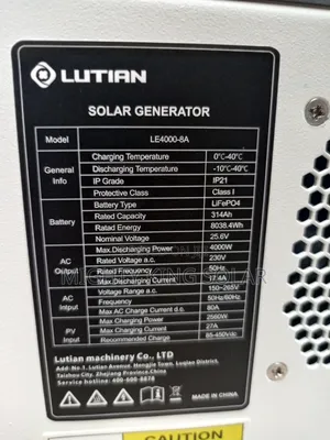 8kwh Plus 4kva LUTIAN SOLAR Generator
