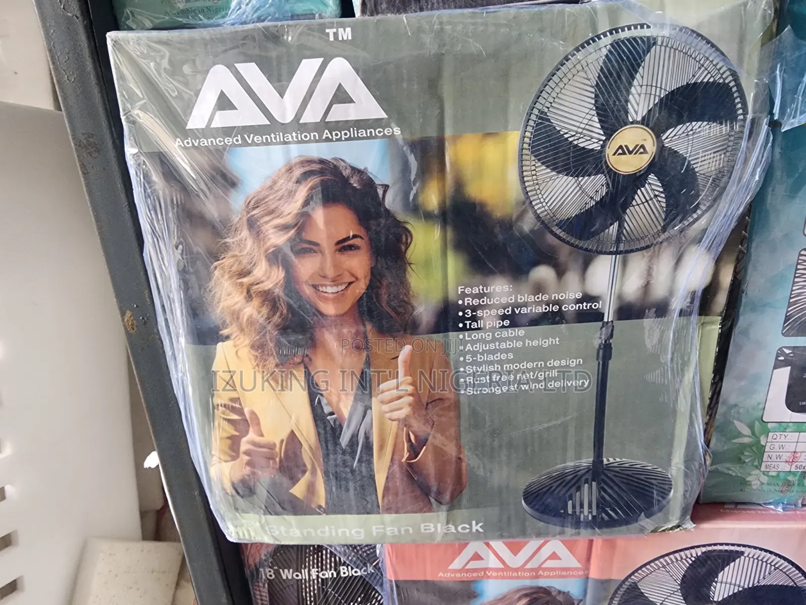 Ava Advanced Ventilation 18" 5-Blade Adjustable Height Standing Fan